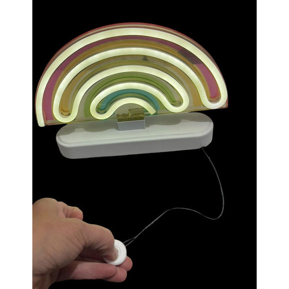 Rainbow LED Neon Table Lamp Desk Decor Night Light Quirky Cute Vintage - Picture 4 of 10